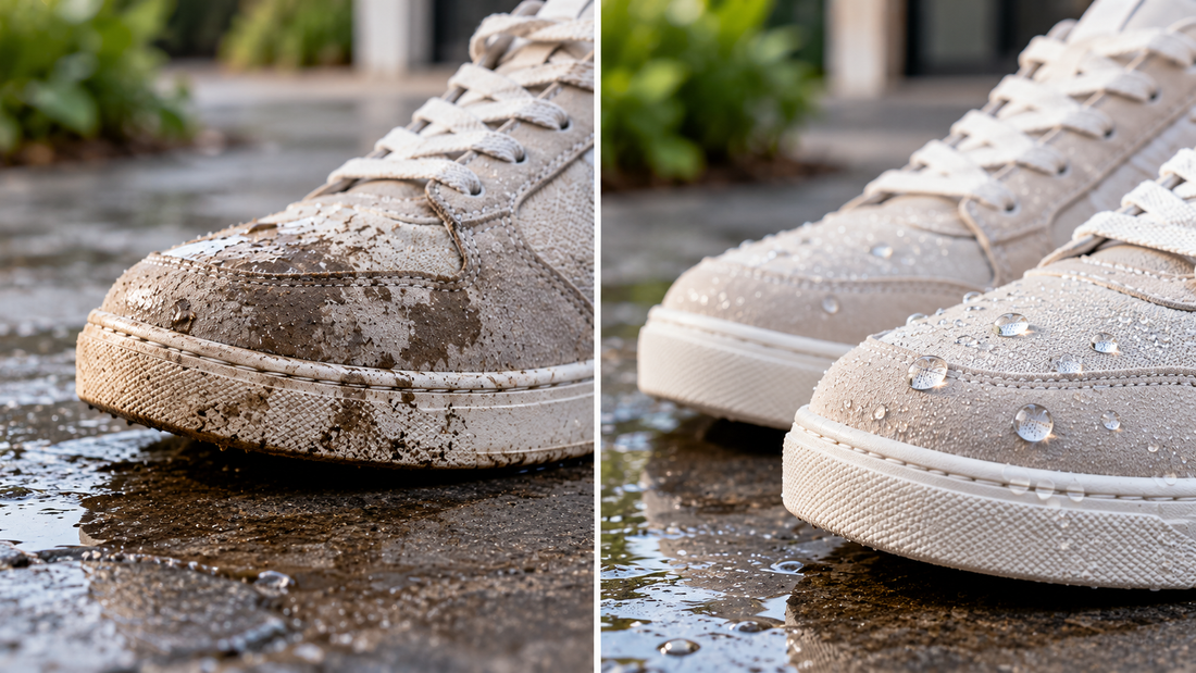 Schoenen en sneakers waterafstotend impregneren met coating