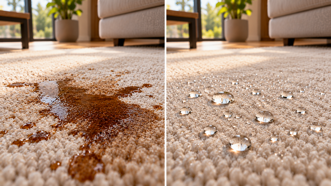 Vloerkleed waterafstotend impregneren met coating